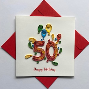 50e anniversaire - Quilling carte, papier d'art