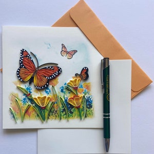 Butterfly Quilling Card, greeting card, Art paper image 2