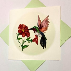 Humming bird -  Quilling card