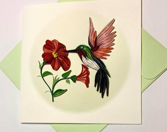 Colibrí - Tarjeta de filigrana