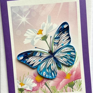 COMBINE Quilling & Pop Up card- Butterfly, Art paper, Greeting Card, Quilling Card, Craft cards, Handmade card.