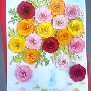 Fleurs 3D faites main, Cartes de voeux