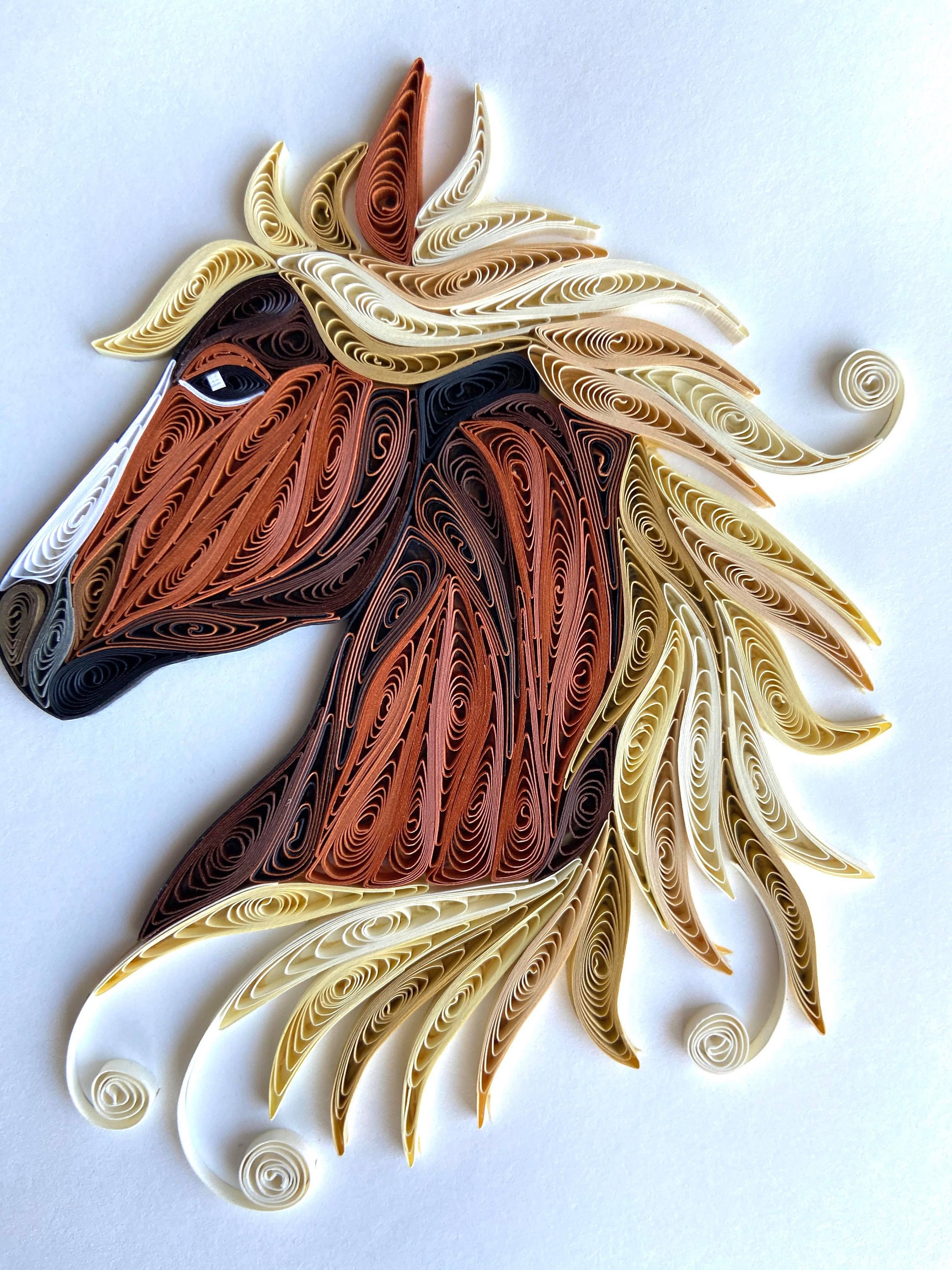 Horse Quilling Card Art Paper Greeting Card Quilling Card Etsy