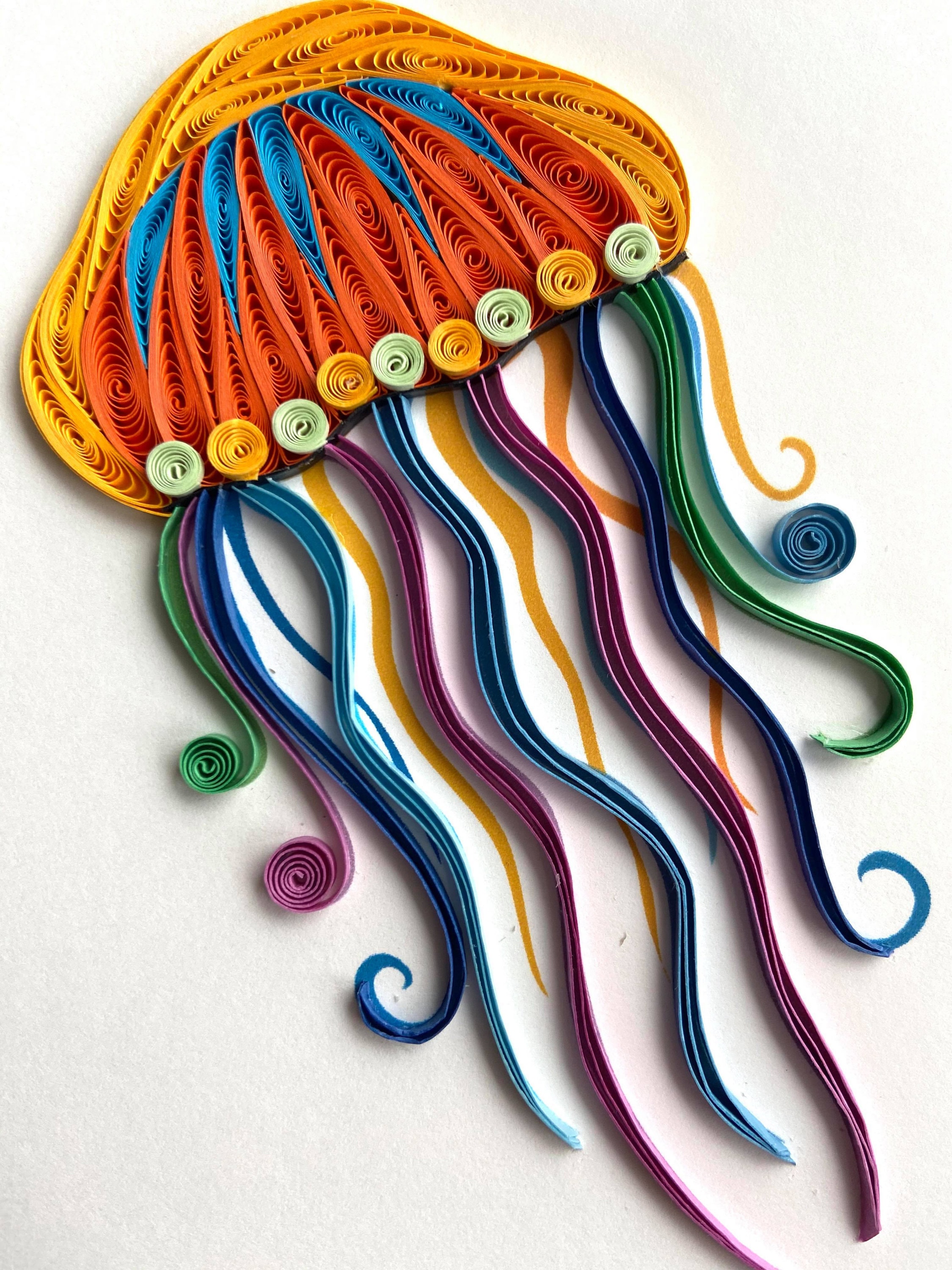 Jellyfish Quilling Card Art Paper Greeting Card Quilling Etsy Australia