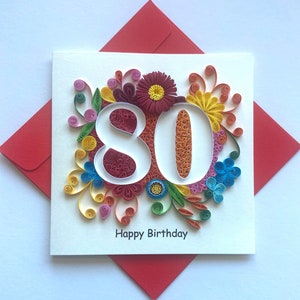 Anniversaire - Carte quilling, papier d'art, carte de voeux, carte quilling, cartes artisanales, carte faite main.