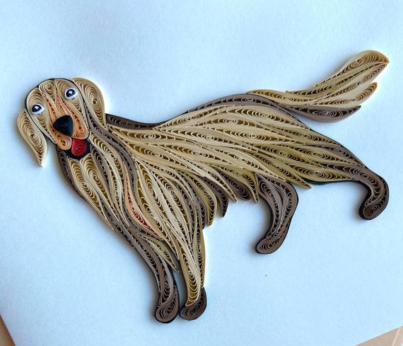長毛の犬 - クイリングカード - Etsy 日本