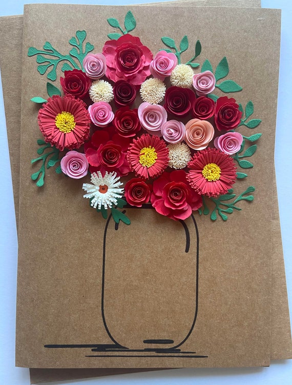 Tarjeta San Valentin 3d Tarjeta Emergente De Ramo De Flores Rosas, Tarjeta De Agradecimiento De Flores