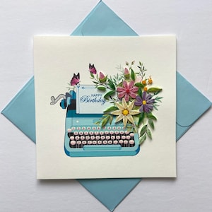 Happy Birthday flower - Quilling Card, Greeting card, Art paper, Handmade card