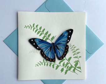 Butterfly Quilling Card, Art paper, Greeting Card, Quilling Card, Craft cards, Handmade card.