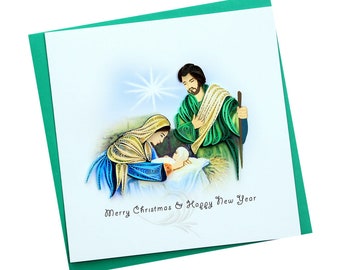 Nativity -  Quilling card, Art paper, Greeting card, Handmade card.