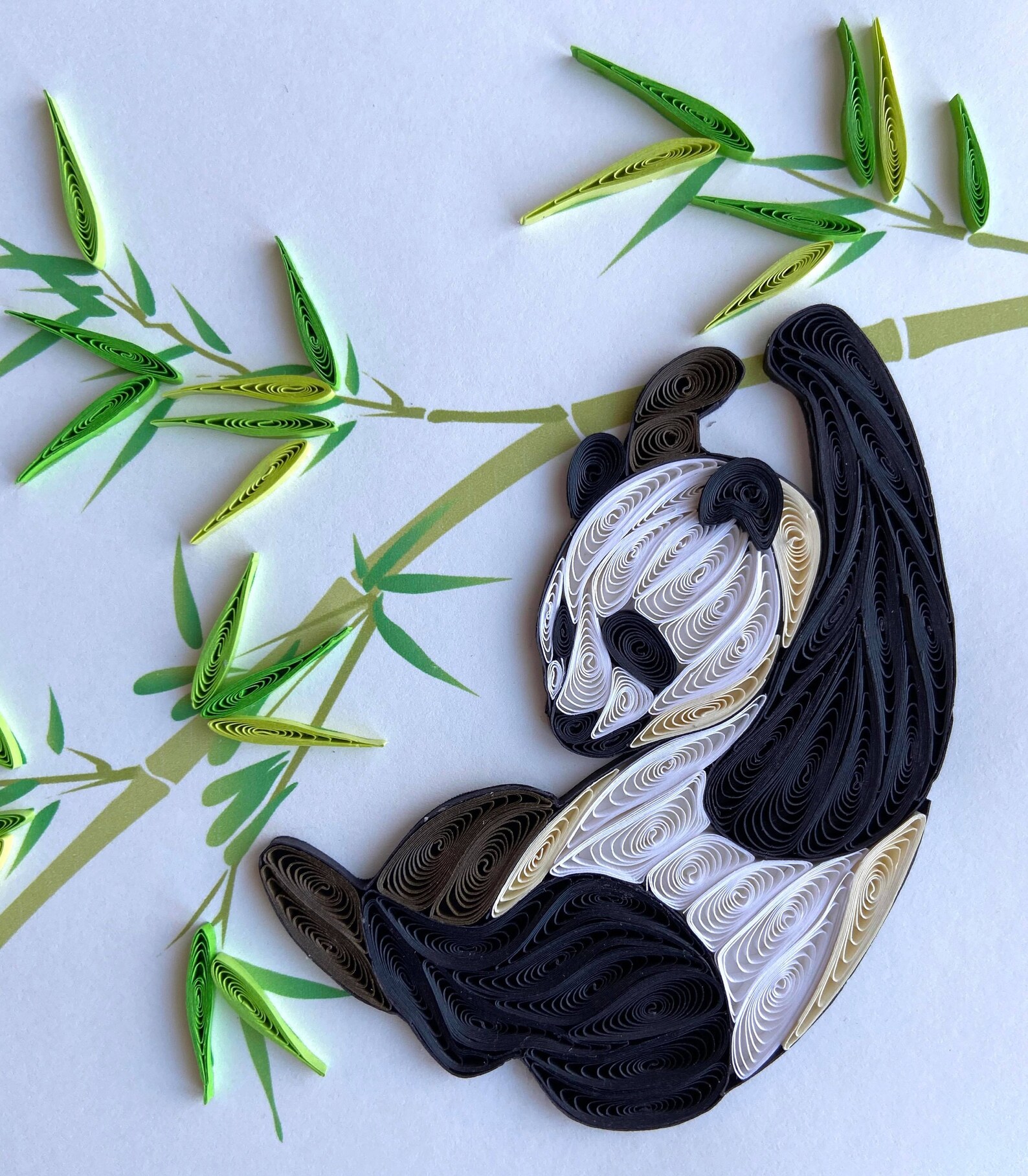 Panda Quilling Card Art Paper Greeting Card Quilling Card Etsy