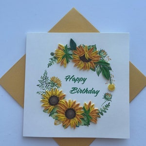 Joyeux anniversaire - Carte quilling, papier d'art, carte de voeux, carte faite main