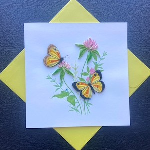 Papillon - Carte quilling, carte de voeux, carte faite main