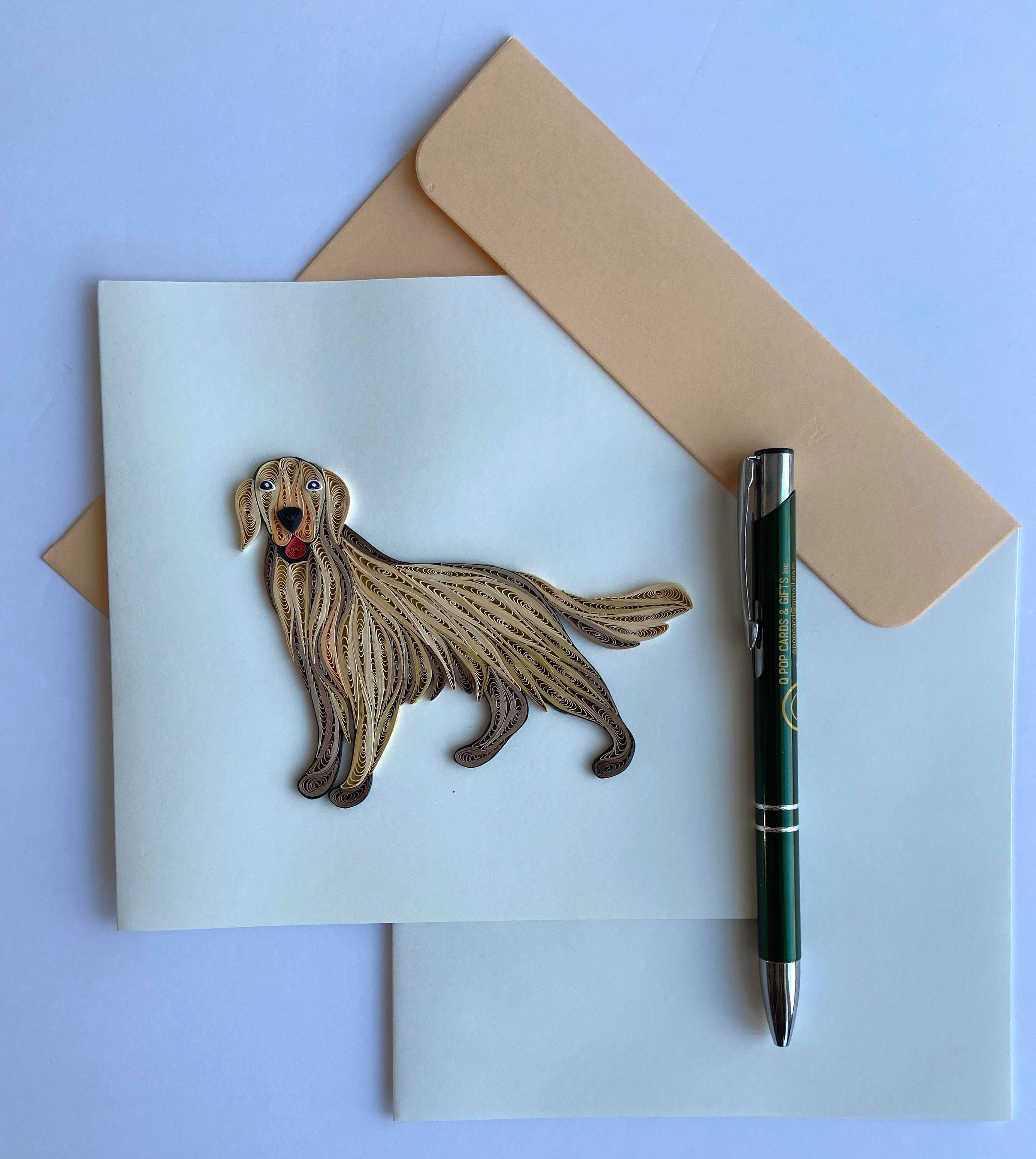 長毛の犬 - クイリングカード - Etsy 日本