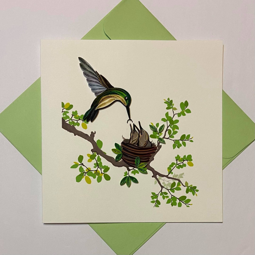 Humming Bird Quilling Card Etsy