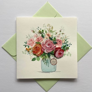 Fleur de joyeux anniversaire - Carte quilling, papier d'art, carte de voeux, carte faite main