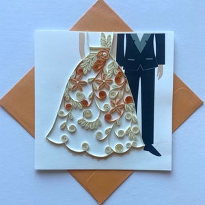 Marié - Carte quilling, papier d'art, carte de voeux, carte faite main