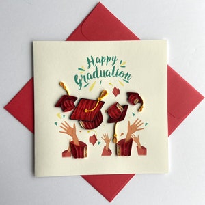 Carte de quilling de remise des diplômes, papier d'art, carte de voeux, carte de quilling, cartes d'artisanat, carte faite main.