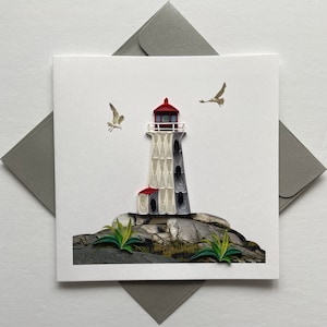 Lighthouse - Quilling, papier d'art, carte faite main