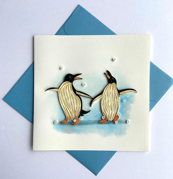 Quilling Card Penguins Quilling Card Penguins
