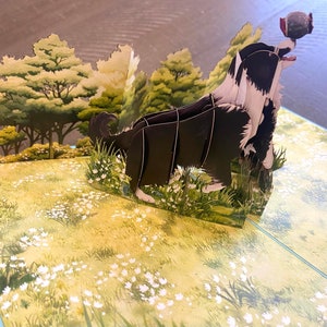 Border Collie Dog - Biglietto pop-up, biglietto di auguri