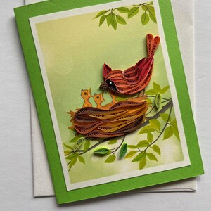 COMBINE Quilling et carte pop-up - oiseaux, papier d'art, carte de voeux, carte quilling, cartes d'artisanat, carte faite main.