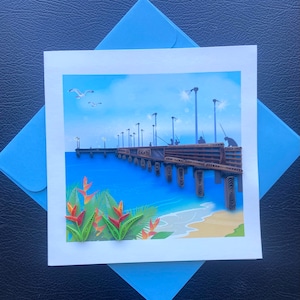 The Bridge - Quilling Card, carte de voeux, carte faite main