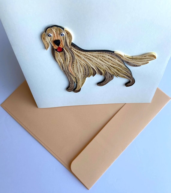 長毛の犬 - クイリングカード - Etsy 日本