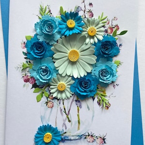 Flower- 3D card, Greeting card, Art paper, Handmade card, Craft card