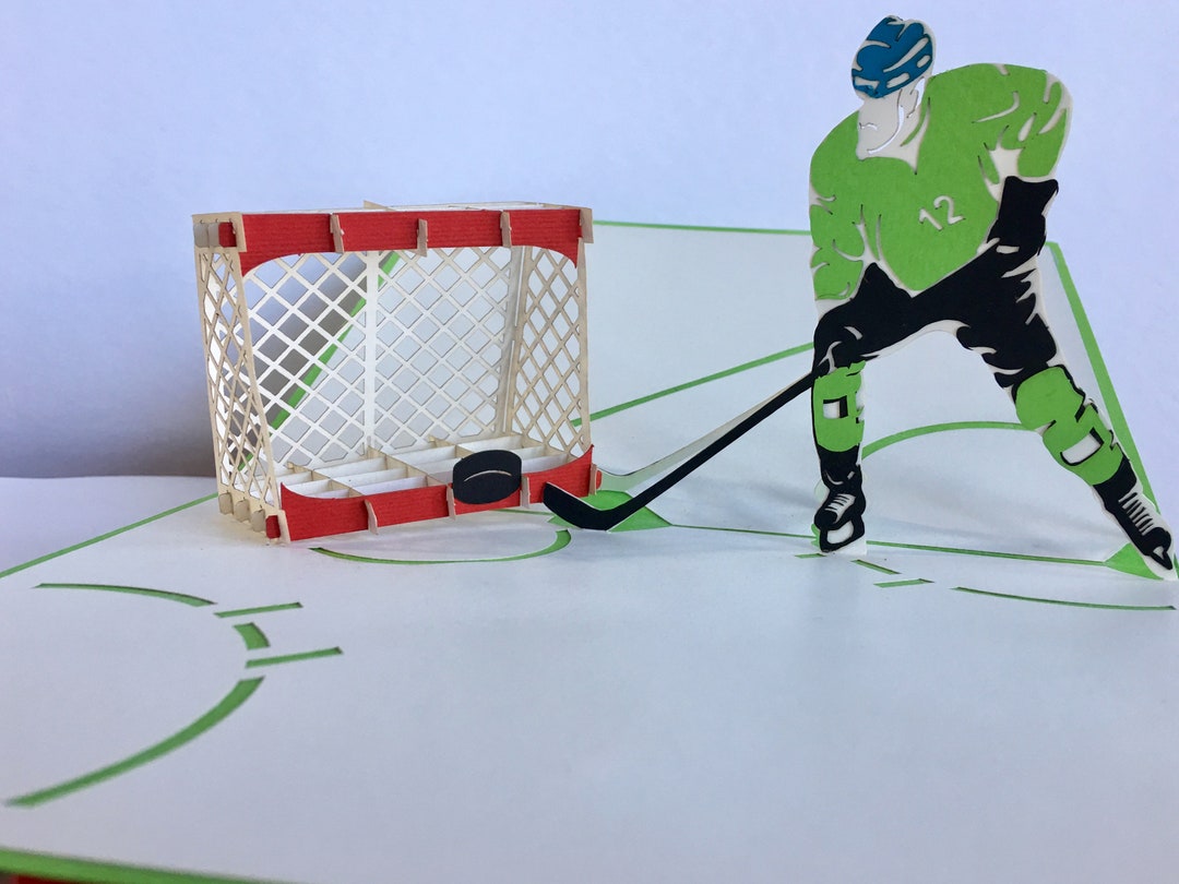 Hockey Pop up Card, Art Paper, Greeting Card, Quilling Card, Craft