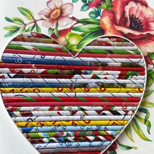 Papier fleuri, papier recyclé fait à la main, carte faite à la main.