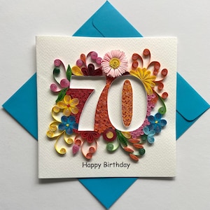 70e verjaardag: Quilling-kaart