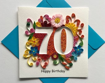 70e anniversaire - carte Quilling