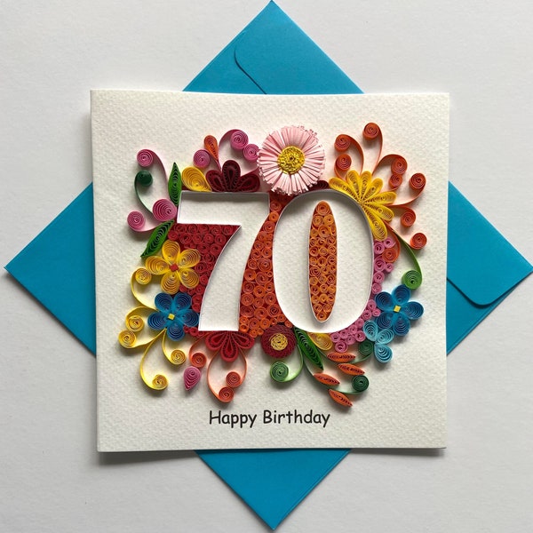 70th Birthday- Quilling card