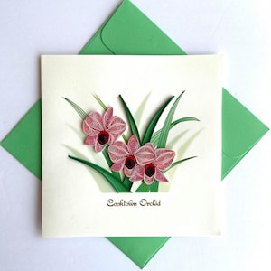 Orchids flower Quilling Card
