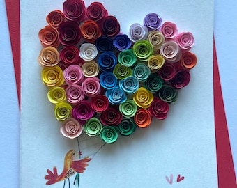 3D flower - Handmade card, art paper, greeting card