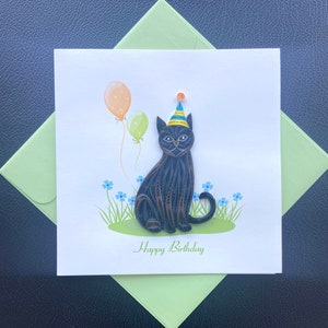 Cat - Quilling Card, Greeting card, Handmade card