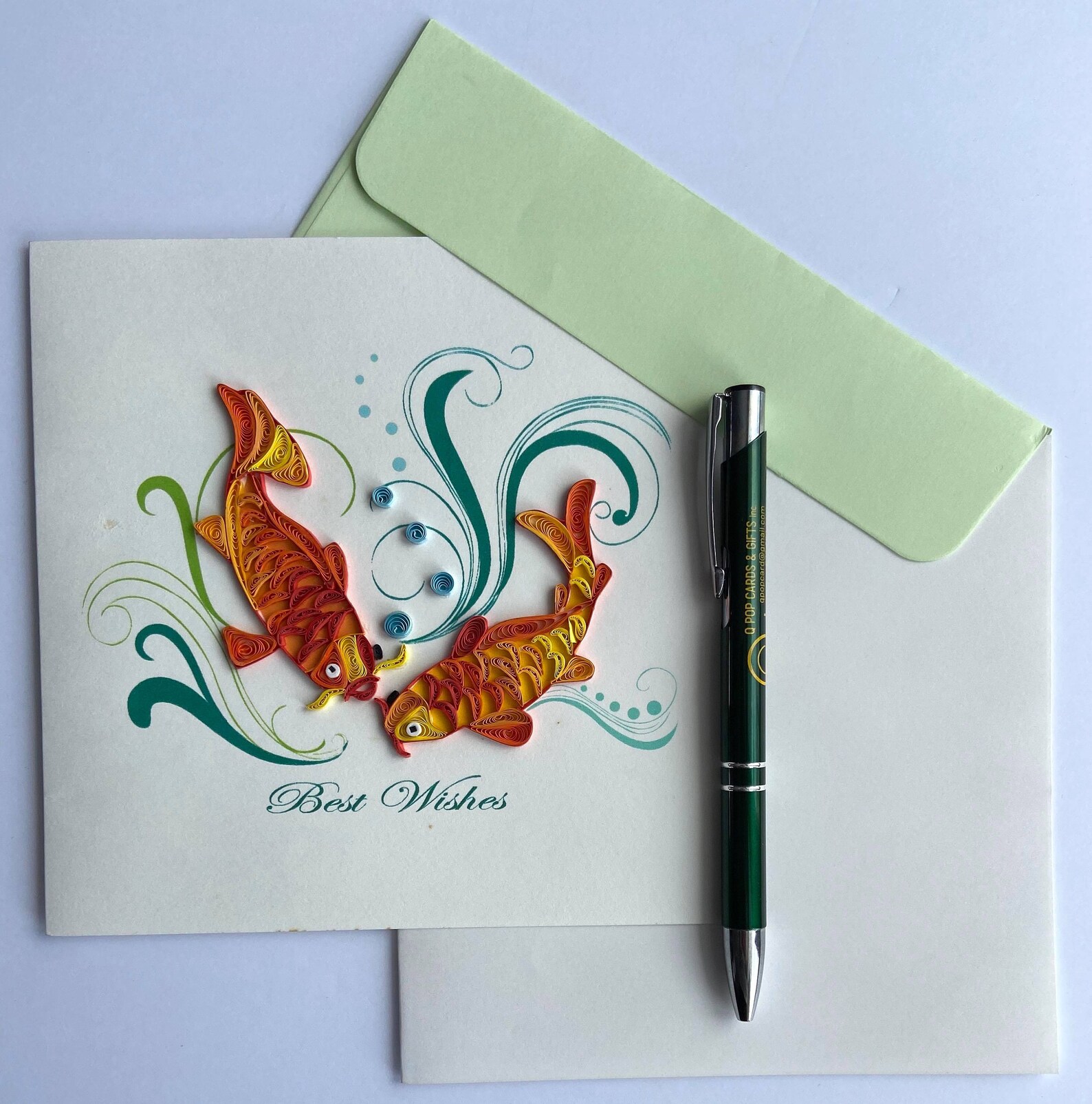 Koi fish Quilling Card Art paper Greeting Card Quilling Etsy