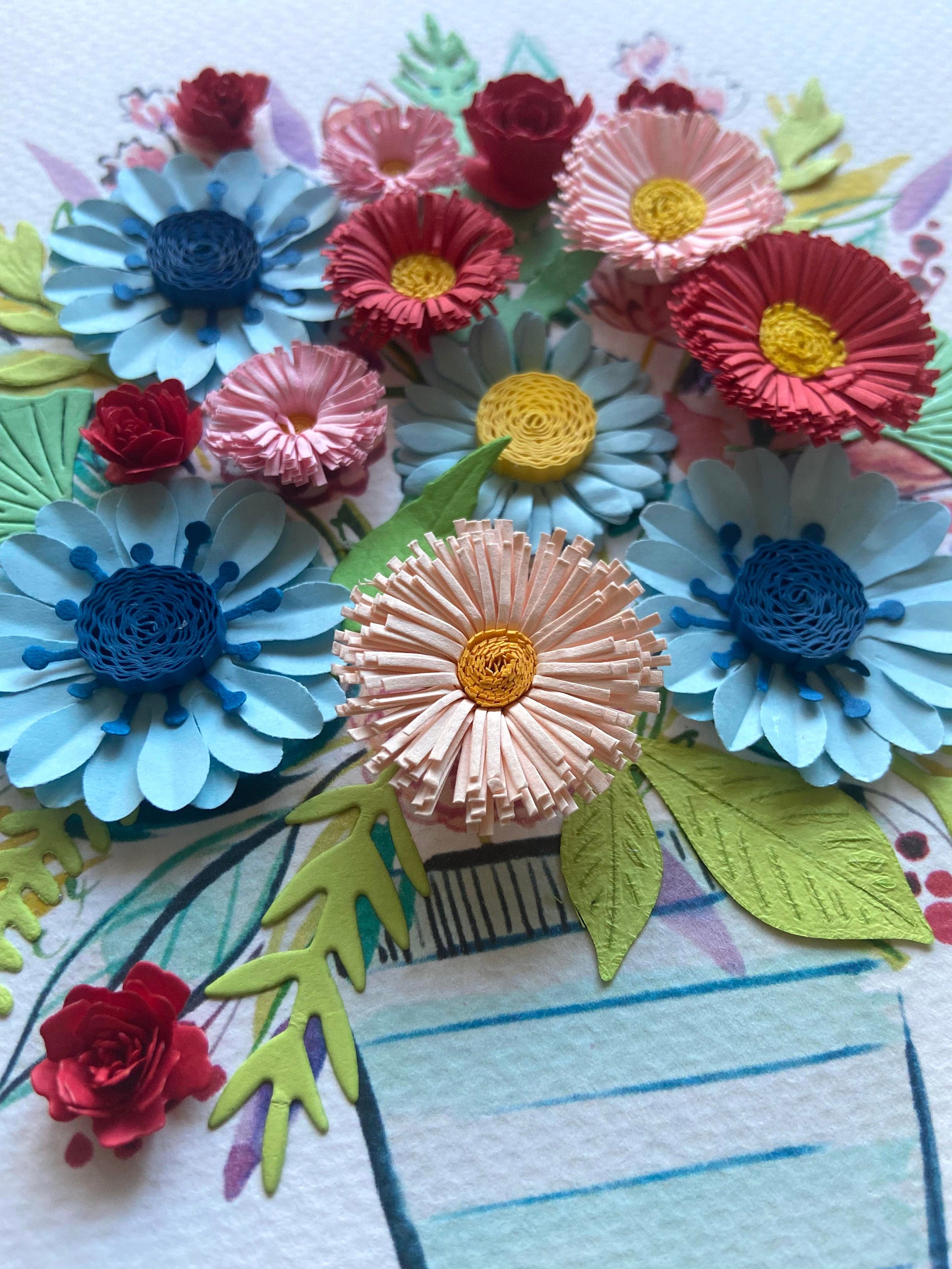 3D Flower- Handmade Card, Art Paper, Greeting Card - Etsy