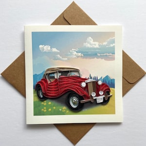 Voiture vintage FORD - Carte quilling, papier d'art, carte de voeux, carte faite main