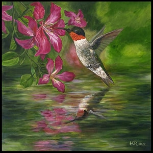 Humming bird- Oil painting on canvas