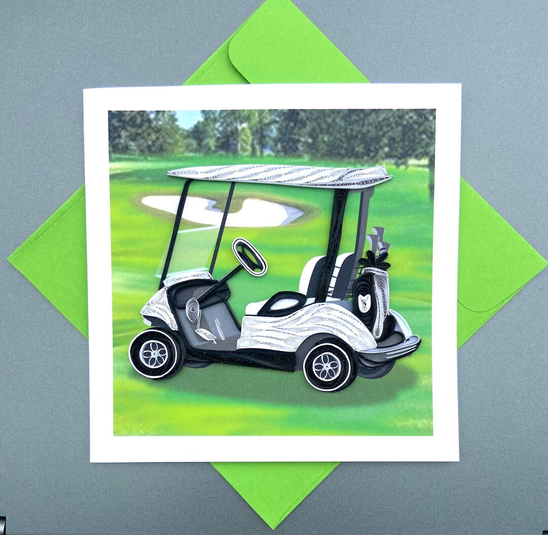 Golf Cart Quilling Card, Art Paper, Greeting Card, Craft Cards
