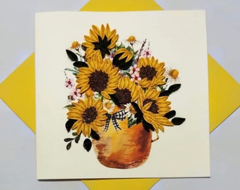 Flower- Quilling Card, Greeting Card, Art paper, Handmade card