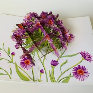 Flower- Pop Up card, Handmade card, art paper