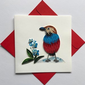 Bird- Quilling card, art paper