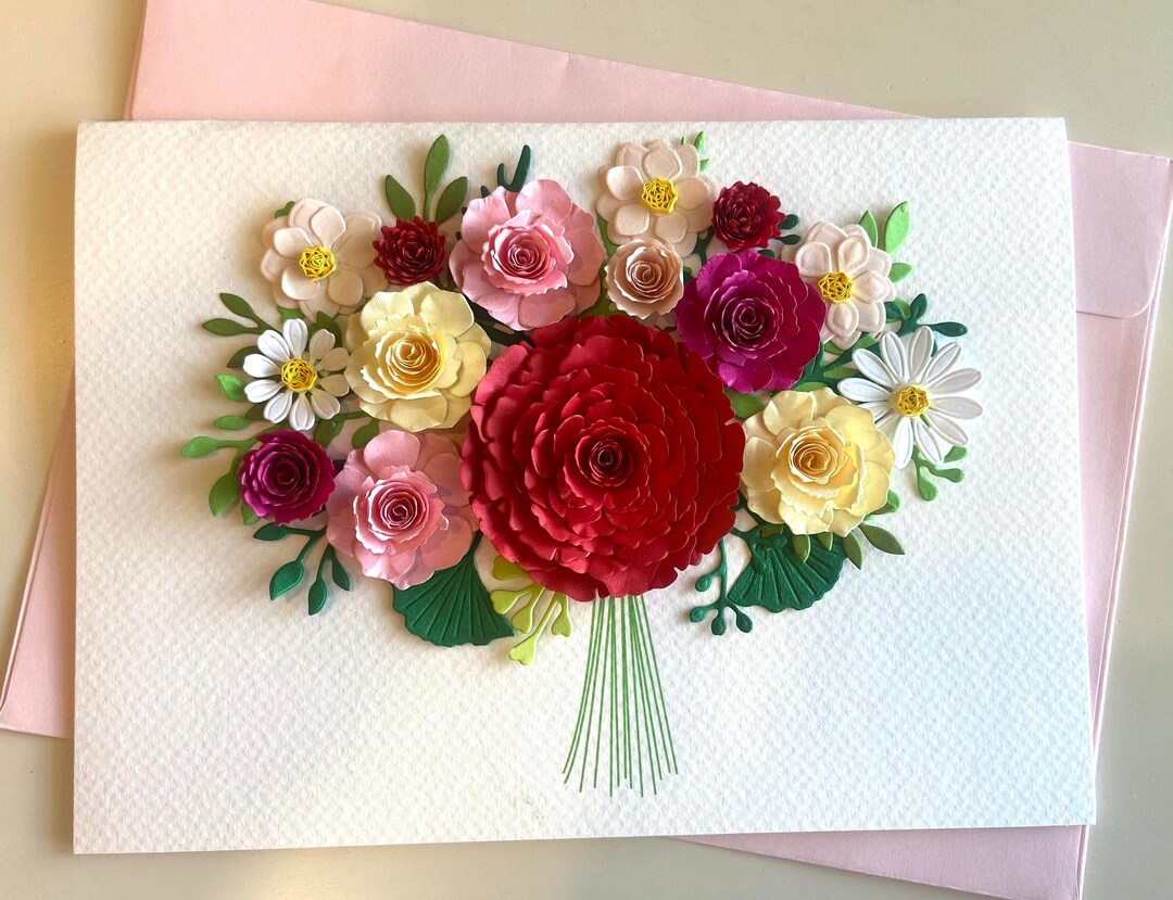 3D Flower Quilling Card, Art Paper, Greeting Card, Quilling Card, Craft ...