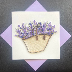 Fleur - carte quilling, papier artistique, carte de voeux, carte faite main