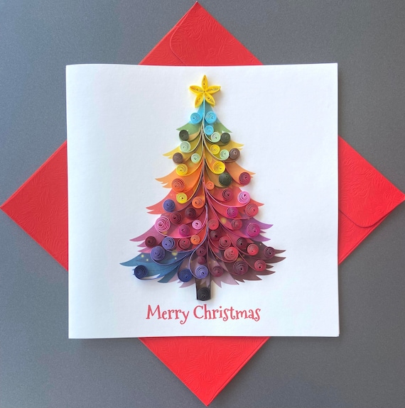 Tree Christmas Quilling Card Handmade Card Etsy
