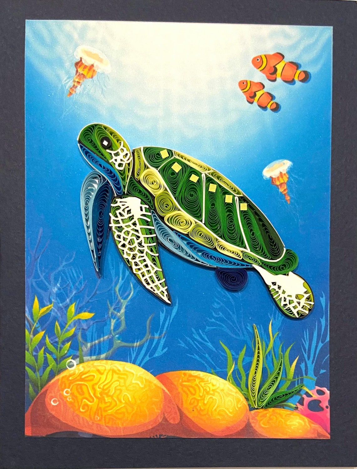 COMBINE Quilling & Pop up Card Turtle Card Art Paper | Etsy