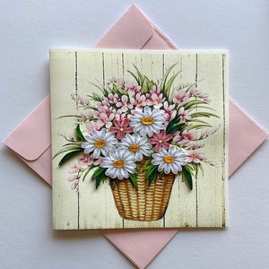 Fleur - Carte de quilling, papier d'art, carte de voeux, carte de quilling, cartes d'artisanat, carte faite main.